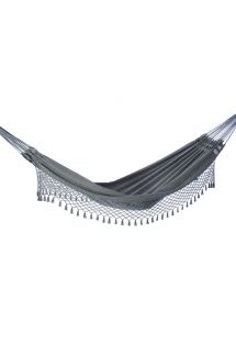 Recycled jeans fabric hammock with fringes 4,4M x 1,6M - JEAN LMC CINZA
