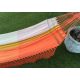 Hamaca de algodón jacquard de rayas de colores con bordes de macrame 4,1M x 1,55M - MARAGOGI LARANJA