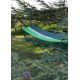 Green jacquard cotton hammock with macrame edges 4,1M x 1,6M - MARAGOGI VERDE