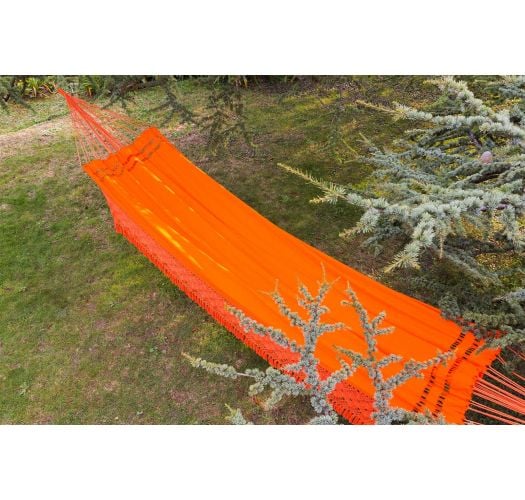 Orange denim hammock with macrame edges 4,1M x 1,55M - SOL A SOL SLRD LARANJA