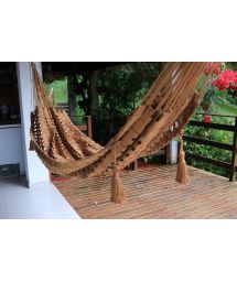 Handmade openwork caramel hammock 4.2M x 1.6M - TRANCE ARTESANAL CARAMELO
