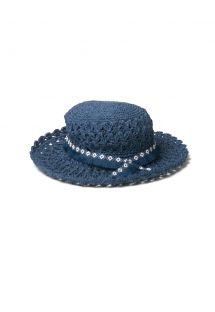 Granatowy szydełkowy kapelusz - NAVY CROCHET HAT