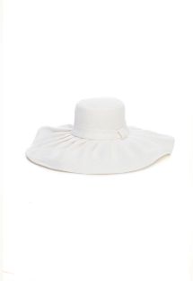 Biały kapelusz plażowy typu Capeline - THAILAND HAT