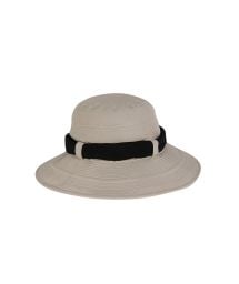 Chapeau de plage beige et foulard noir - CHAPEAU BIARRITZ AREIA