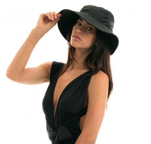 Black hat with a tied bow - CHAPEAU MONACO PRETO