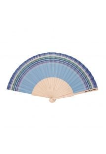 Blue fan - cotton and wood - EVENTAIL CAP FERRET