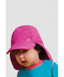 Baby pink cap with neck protection - SPF50 - BONE BABY LEGIONARIO ROSA - SOLAR PROTECTION UV.LINE