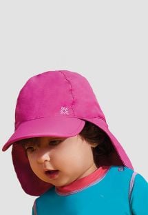 Różowa dziecięca czapeczka z daszkiem i ochroną szyi SPF50 - BONÉ BABY LEGIONÁRIO ROSA - SOLAR PROTECTION UV.LINE