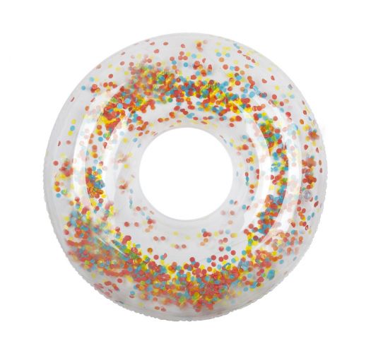 Bouée ronde transparente avec confettis - POOL RING CONFETTI