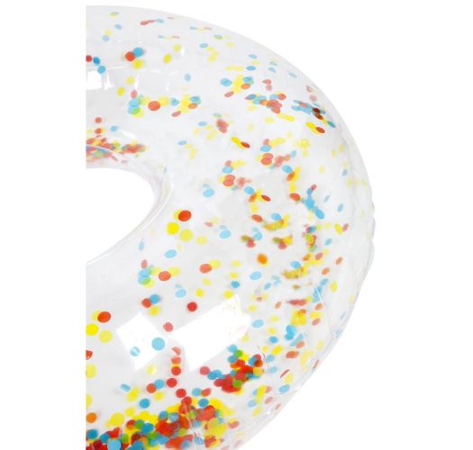 Bouée ronde transparente avec confettis - POOL RING CONFETTI