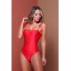 LASER CUT SLEEVE ONE PIECE RED