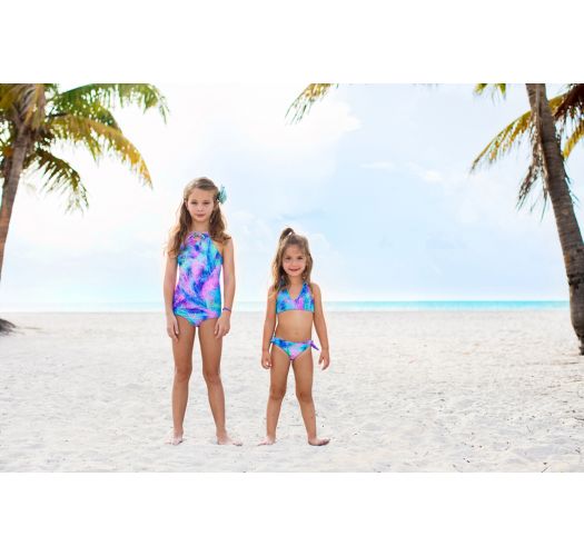Girls reversible one-piece swimsuit with palm tree print - PALMARES ONE PIECE
