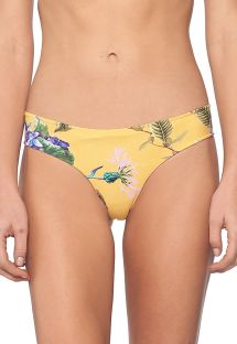 Żółte figi do bikini typu biodrówki w kwiaty - BOTTOM MUSTARD FIELD BALEARIC PARAMOUNT