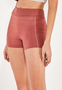 SHORTS MEIA MALHA RECORTES RIB ROSA HUG