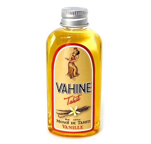 Huile de monoï parfum vanille - format voyage - Vahine Tahiti - Monoï vanille - 60ml