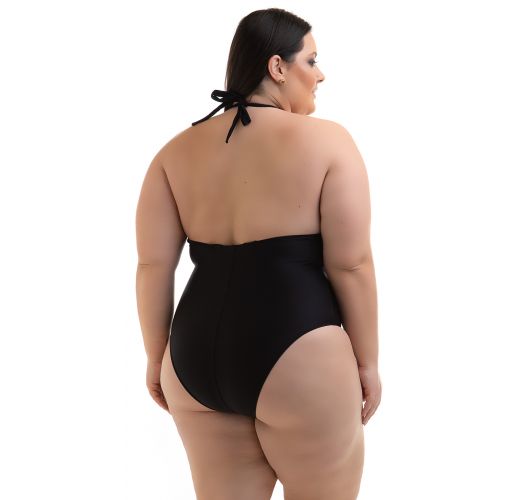 Plus size black one-piece swimsuit with straps - SWIMSUIT BETYNA PRETO