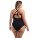 Plus size black 2 in 1 one-piece swimsuit with a tie-up dress - MAIO BAHAMAS PRETO