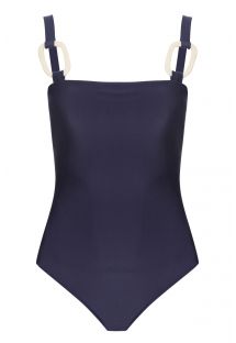 SWIMSUIT WITH HOOPS NAVY