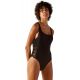 Black one-piece swimsuit with macrame sides - PARIS PRETO