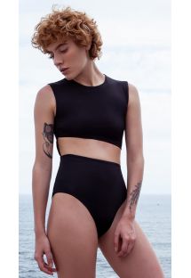 Original black one-piece swimsuit with cutouts - MAIO DIAGONAL PRETO
