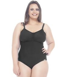 Solid black plus size one-piece swimsuit - IRACEMA
