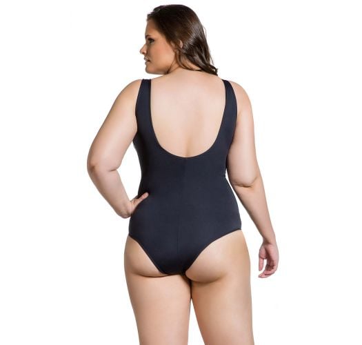 Plus Size One Piece Swimsuit In Geometric And Tropical Print Body 1253