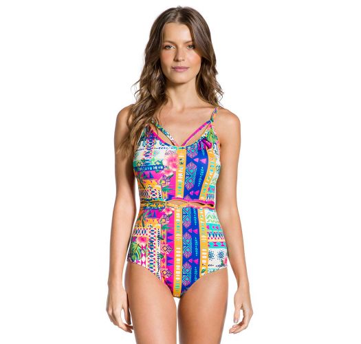 colorful one piece swimsuit