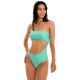 Sea green asymmetric bandeau swimsuit with shell pattern - ATLANTIS BODY-RIO
