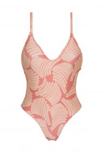High-leg one-piece swimsuit in rose print - BANANA ROSE HYPE