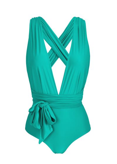 Multi-position green one-piece swimsuit - BODY BAHAMAS MARINA