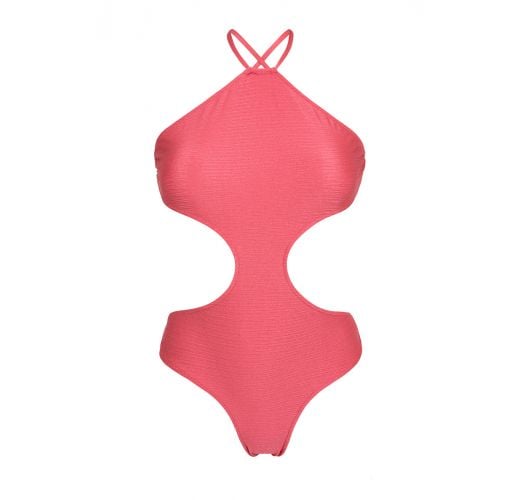 Monokini a collo alto brasiliano rosa - BODY RECORTE FLORENCE