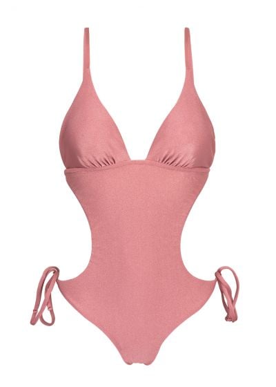 Iridescent pink Brazilian scrunch monokini - CALLAS TRIKINI