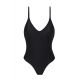 Czarny teksturowany wysoko wycięty kostium kąpielowy - CLOQUE PRETO HYPE