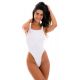 White ribbed high-leg one-piece swimsuit crossed back - COTELE-BRANCO OLIVIA