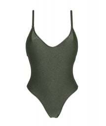 Khaki one-piece swimsuit - CROCO HYPE