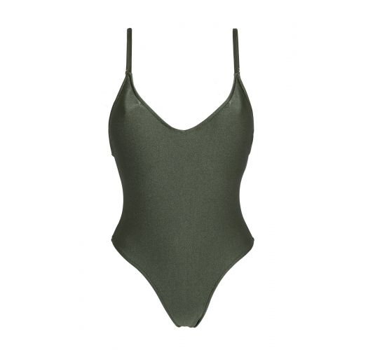Khaki one-piece swimsuit - CROCO HYPE