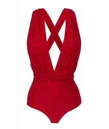 Red multi-way one-piece swimsuit - DIVINO MARINA