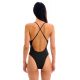 Czarny brazylijski jednoczęściowy kostium kąpielowy z wycięciem na brzuchu - DOTS-BLACK IVY STRAP