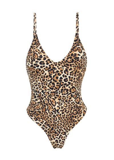 Leopard print high-leg swimsuit - LEOPARDO HYPE