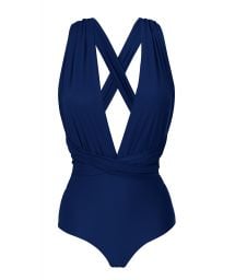 Navy blue multi-way one-piece swimsuit - MARINHO MARINA