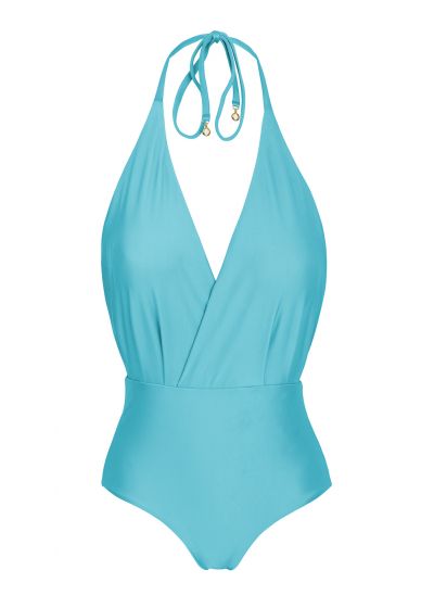 Sky blue one-piece swimsuit - ORVALHO TRANSPASSADO