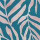 Fato de banho brasileiro c/ recorte na barriga, azul c/ padrão de folhas - PALMS-BLUE IVY