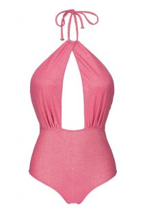 Hel rosa baddrkt med utskuret dekolltage - RADIANTE ROSA SENSATION