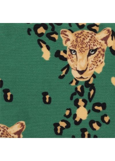 Green leopard print high-leg one-piece swimsuit - ROAR-GREEN HYPE