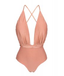 Athletic Striped Textured One Shoulder Cutout Waist Moderate One Piece –  Rose Swimsuits