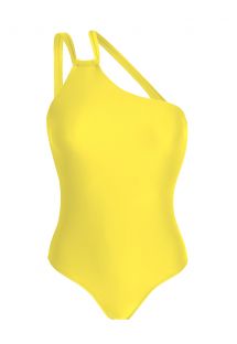 Lemon yellow asymmetric one-piece swimsuit - STREGA ONE SHOULDER