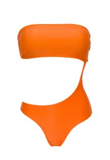 Fato de banho cai-cai assimétrico, cor-de-laranja - TANGERINA BODY-RIO