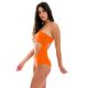 Orange asymmetric bandeau one-piece swimsuit - TANGERINA BODY-RIO