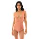 Plunging textured monokini - pink peach - TRIKINI OURO ROSA