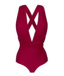 Garnet red multi-way one-piece swimsuit - UV-DESEJO MARINA